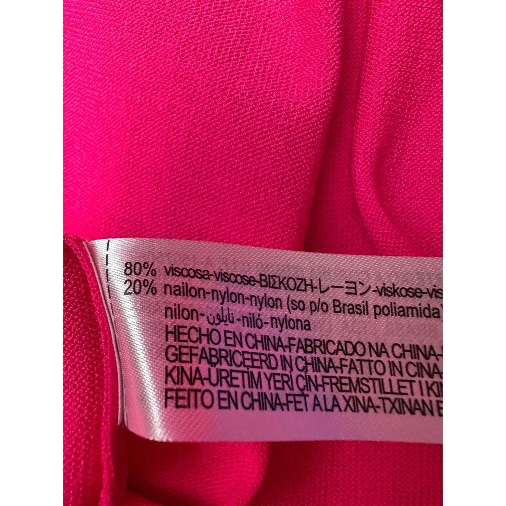 Zara Cape Maxi Dress Womens Small Pink Limited Edition Knit Column Gown NWT - Picture 10 of 14